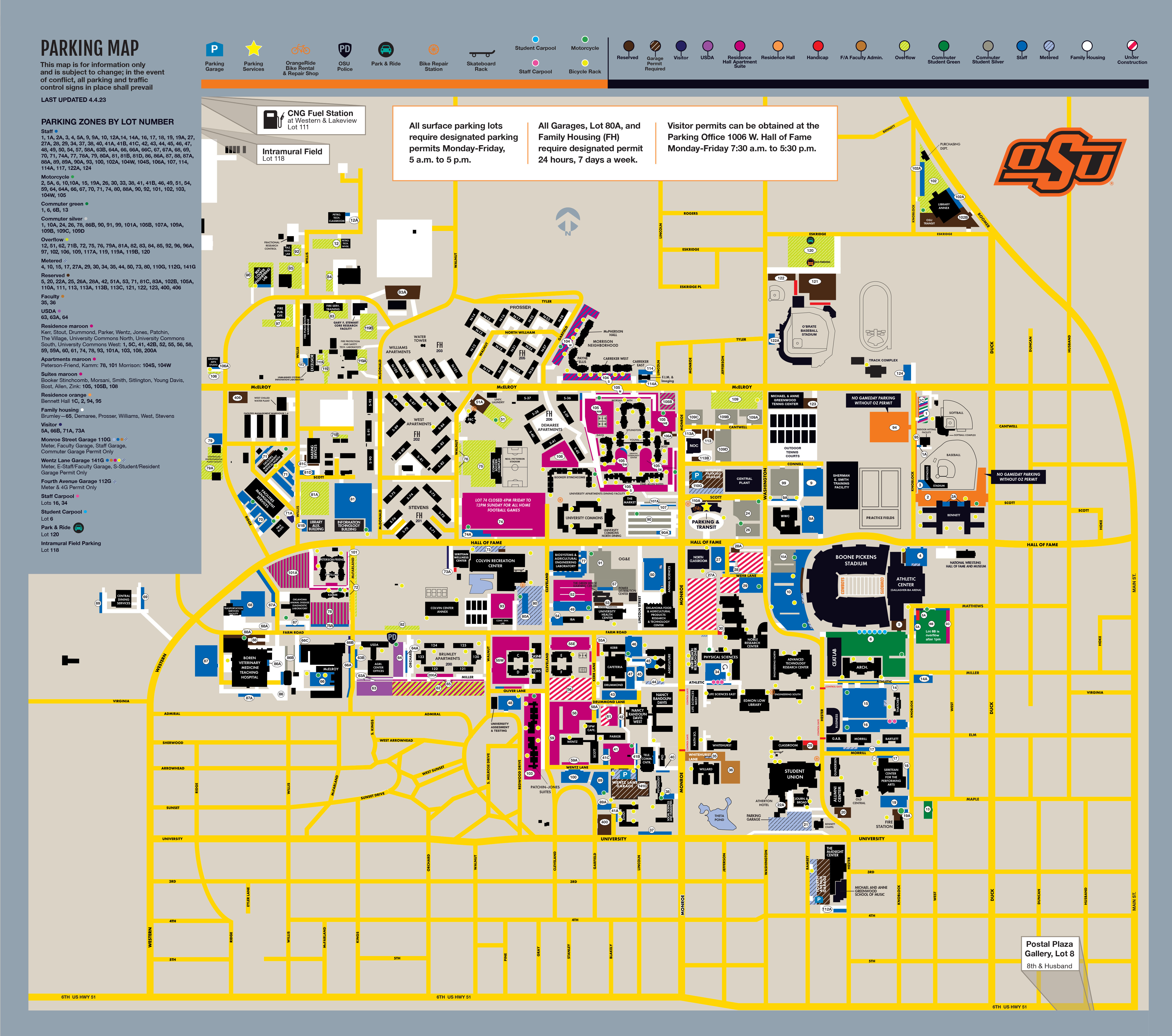Parking Map Oklahoma State University